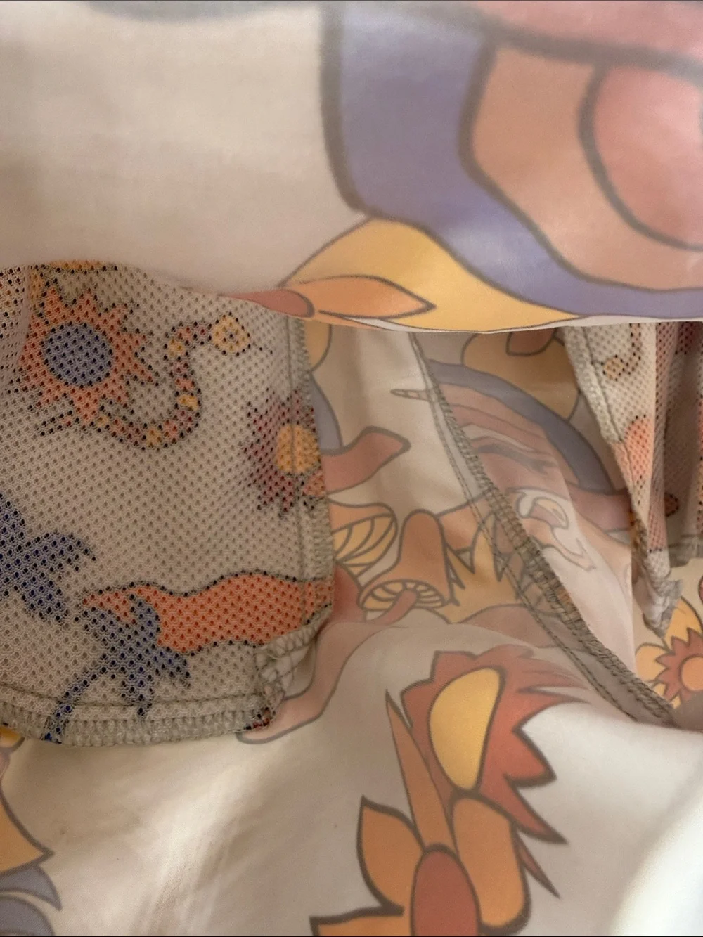 Neff Swim Trunks Men's White Tropical Print Mushroom Pockets Size M